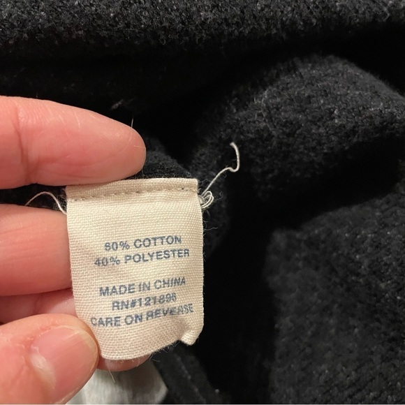 Title Nine SMALL Charcoal Grey Textured Hooded Full Zip Sweatshirt Mobetta Open - Picture 6 of 7